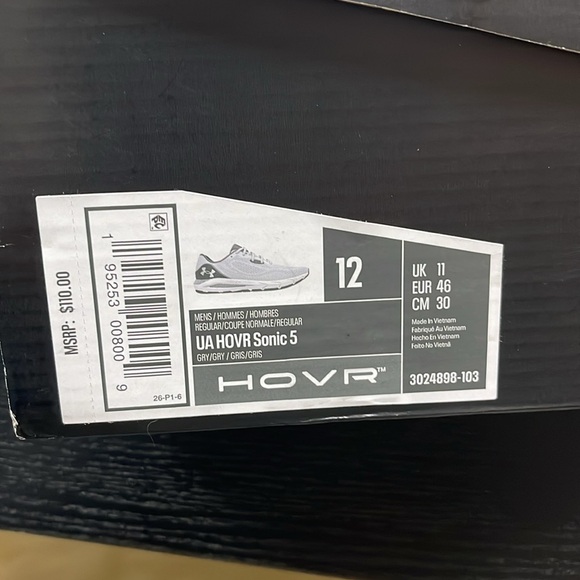 Under Armour UA HOVR Sonic 5 Men’s Running Shoe. Size 12 - Picture 2 of 4